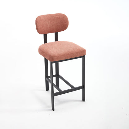 Modern Fabric Counter Height Stools with Metal Legs, Set of 2 – view 2