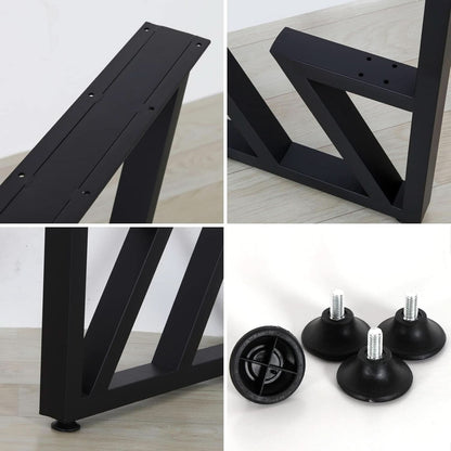 28-Inch Black Iron Industrial Table Legs, 800 lb Capacity – view 3