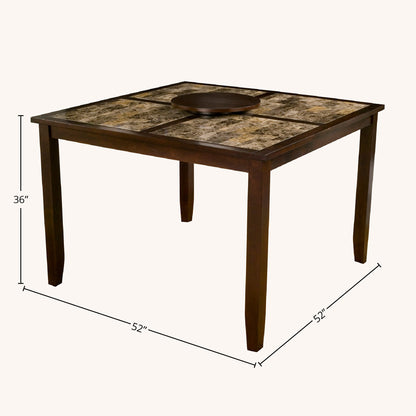 Capitola Faux Marble Top Large Pub Table, Espresso – view 5