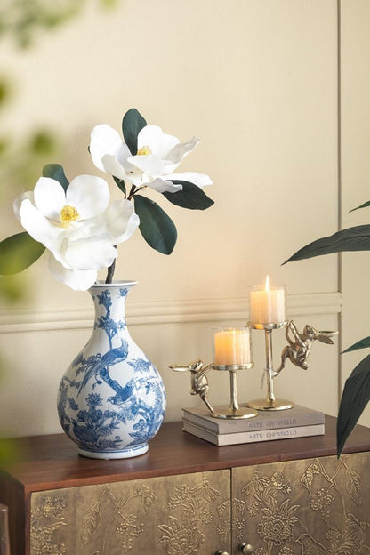 Gold Rabbit Pillar Candle Holder with Clear Glass Hurricane, 11 Inch – view 10