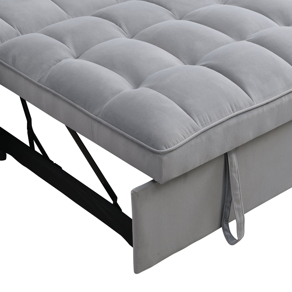 Light Gray Velvet Sleeper Loveseat with Pullout Bed and USB Ports – view 18