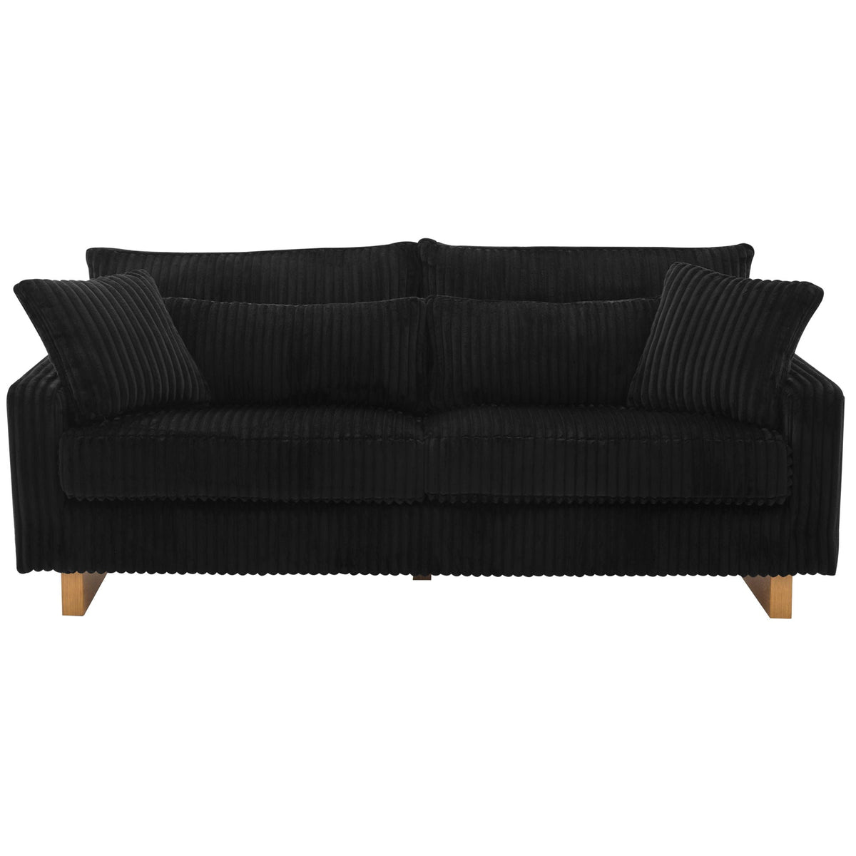Modern Fabric Loveseat Sofa with 4 Pillows in Beige, Black or Dark Gray – view 3