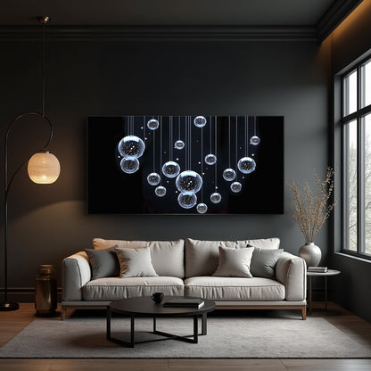 Modern Abstract Bubbles Canvas Wall Art, Wide Gallery Wrapped – view 5