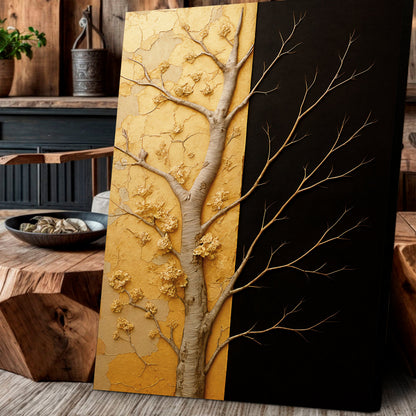 Golden Eclipse Abstract Canvas Wall Art, Gallery Wrapped – view 5