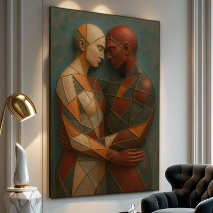 Embrace of Geometry Abstract Canvas Wall Art III, Gallery Wrapped – view 4