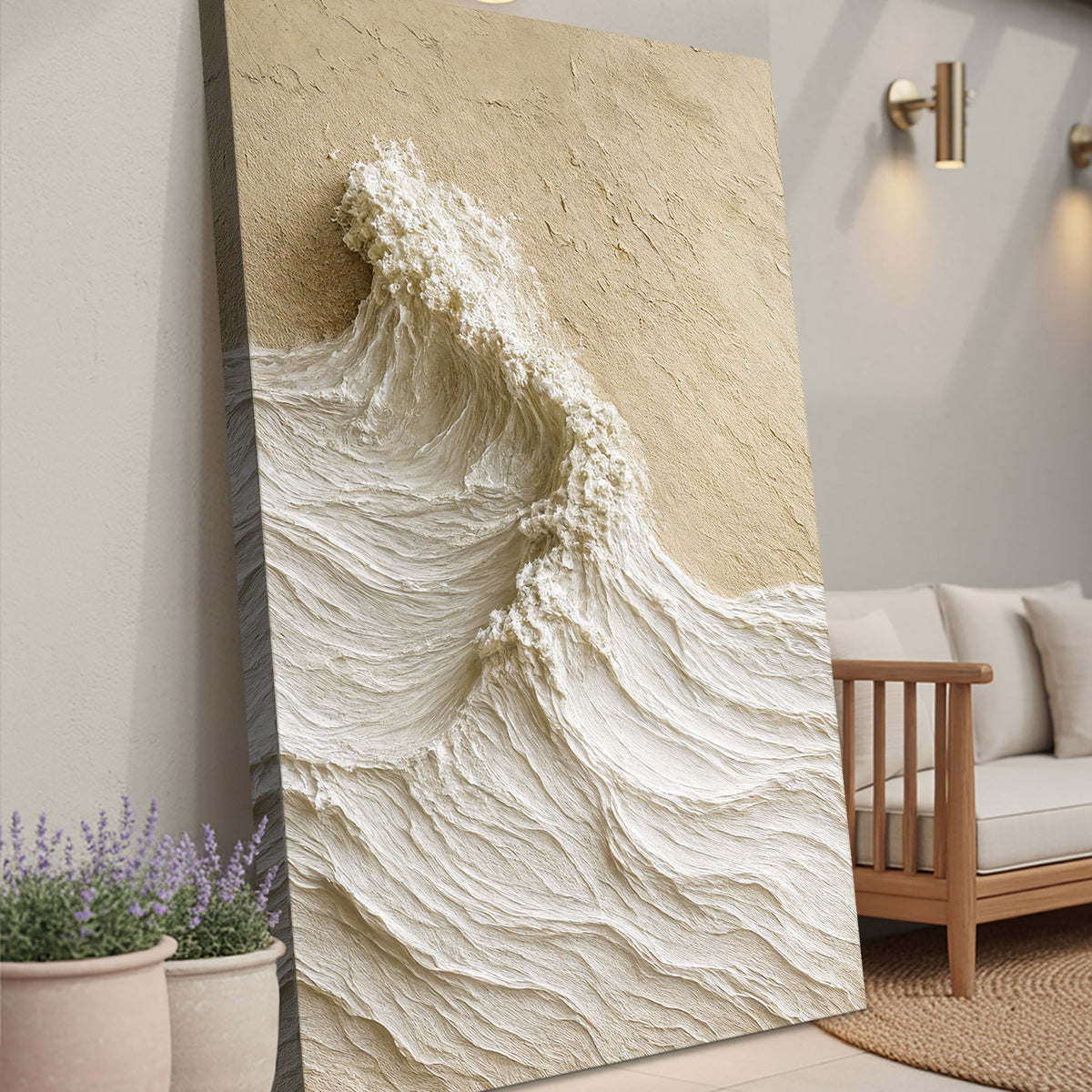 Modern Neutral Mountain Landscape Canvas Wall Art, Gallery Wrapped – view 5