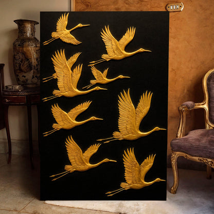 Abstract Sandhill Cranes Canvas Wall Art, Premium Gallery Wrapped – view 5
