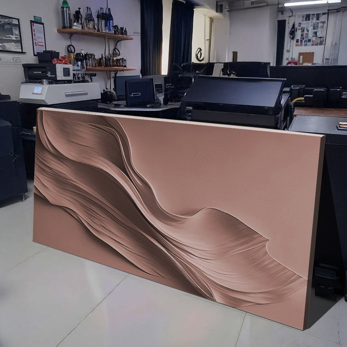 Warm Terracotta Minimalist Canvas Wall Art – Panoramic Gallery Wrap – view 4