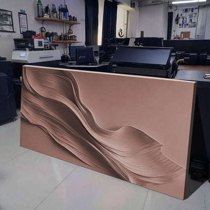 Warm Terracotta Minimalist Canvas Wall Art – Panoramic Gallery Wrap – view 4