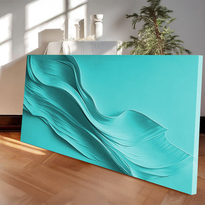 Turquoise Minimalist Canvas Wall Art – Panoramic Gallery Wrapped – view 5