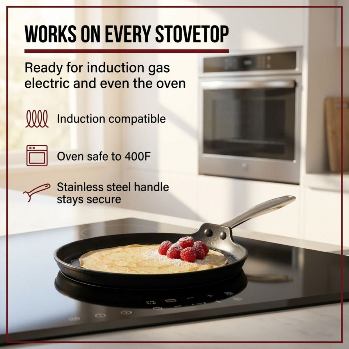 10-Inch Ceramic Nonstick Crepe and Pancake Pan, Induction Ready – view 4