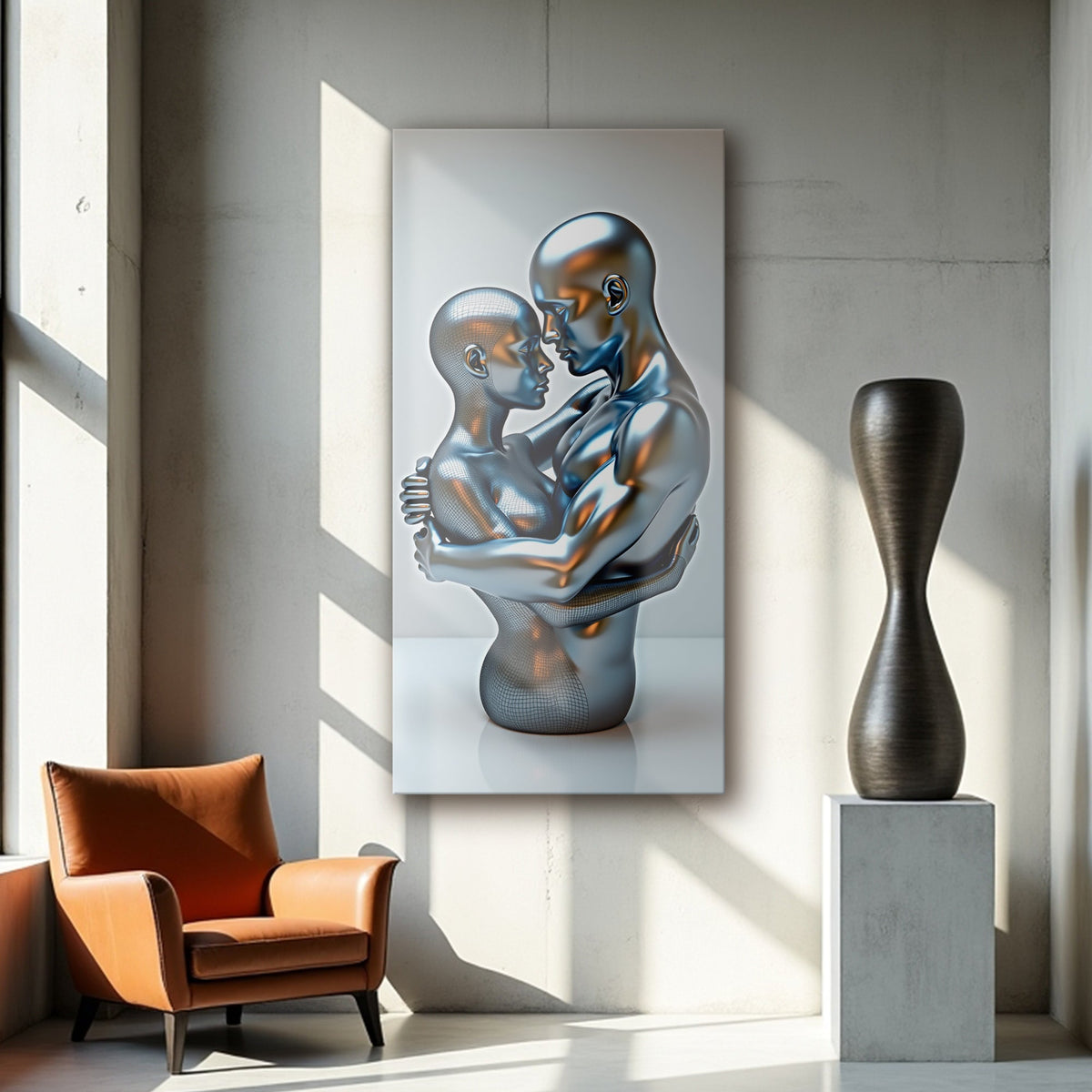 Eternal Love Figure Abstract Canvas Wall Art II, Wide Format – view 5