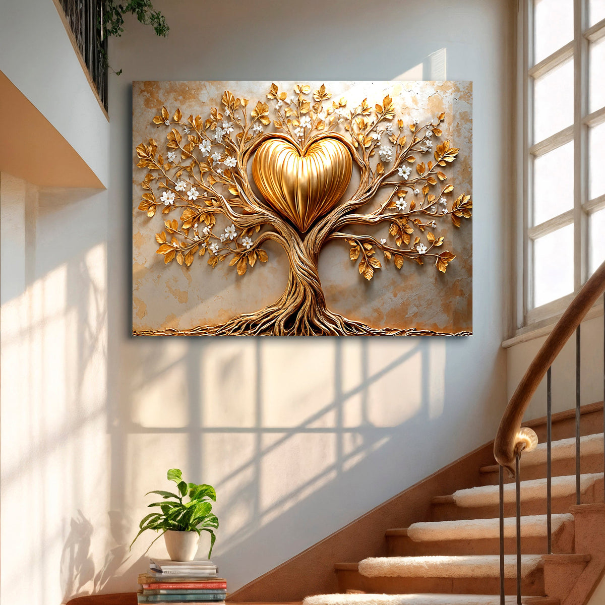 Golden Tree Heart Canvas Wall Art, Premium Gallery Wrapped – view 5