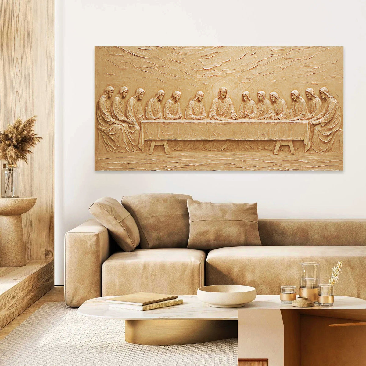 The Last Supper Minimalist Faith Canvas Wall Art – Panoramic Print – view 5