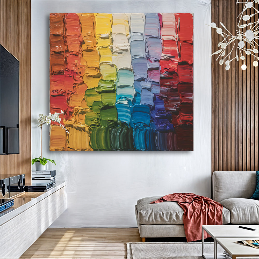 Chroma Flow Abstract Square Canvas Wall Art, Gallery Wrapped – view 3