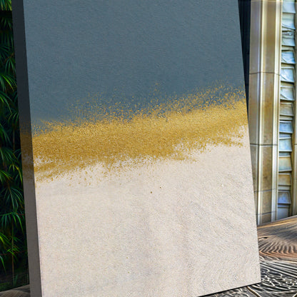 Minimalist Blue and Gold Canvas Wall Art, Gallery Wrapped – view 5