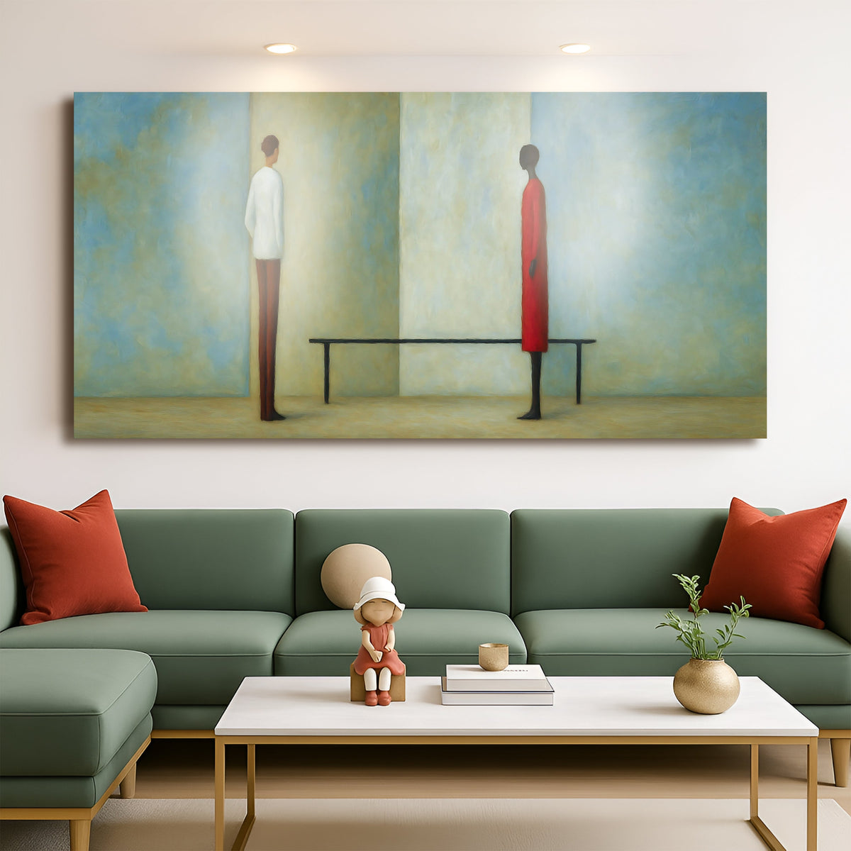 Confrontation Abstract Canvas Wall Art, Wide Gallery Wrapped – view 5