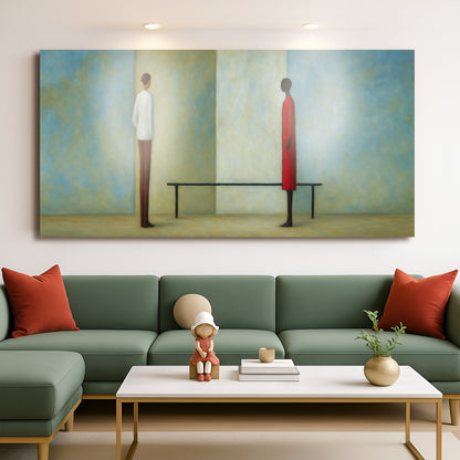 Confrontation Abstract Canvas Wall Art, Wide Gallery Wrapped – view 5