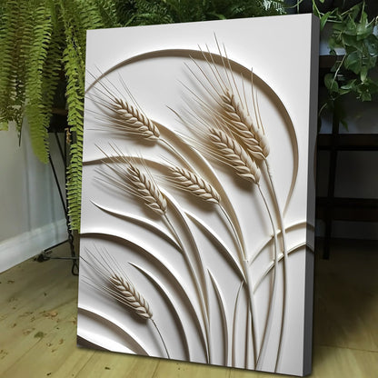 Minimalist Wheat Botanical Canvas Wall Art, Gallery Wrapped – view 5