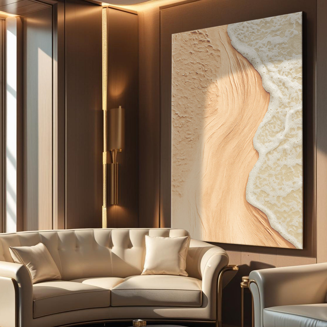 Beige Beach Coastal Canvas Wall Art, Premium Gallery Wrapped – view 5