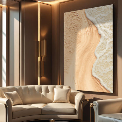 Beige Beach Coastal Canvas Wall Art, Premium Gallery Wrapped – view 5