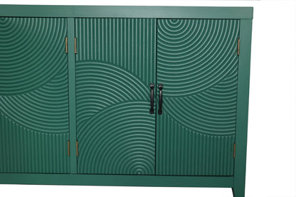 59 Inch Dark Green Mid-Century Modern Accent Cabinet with 4 Doors – view 12