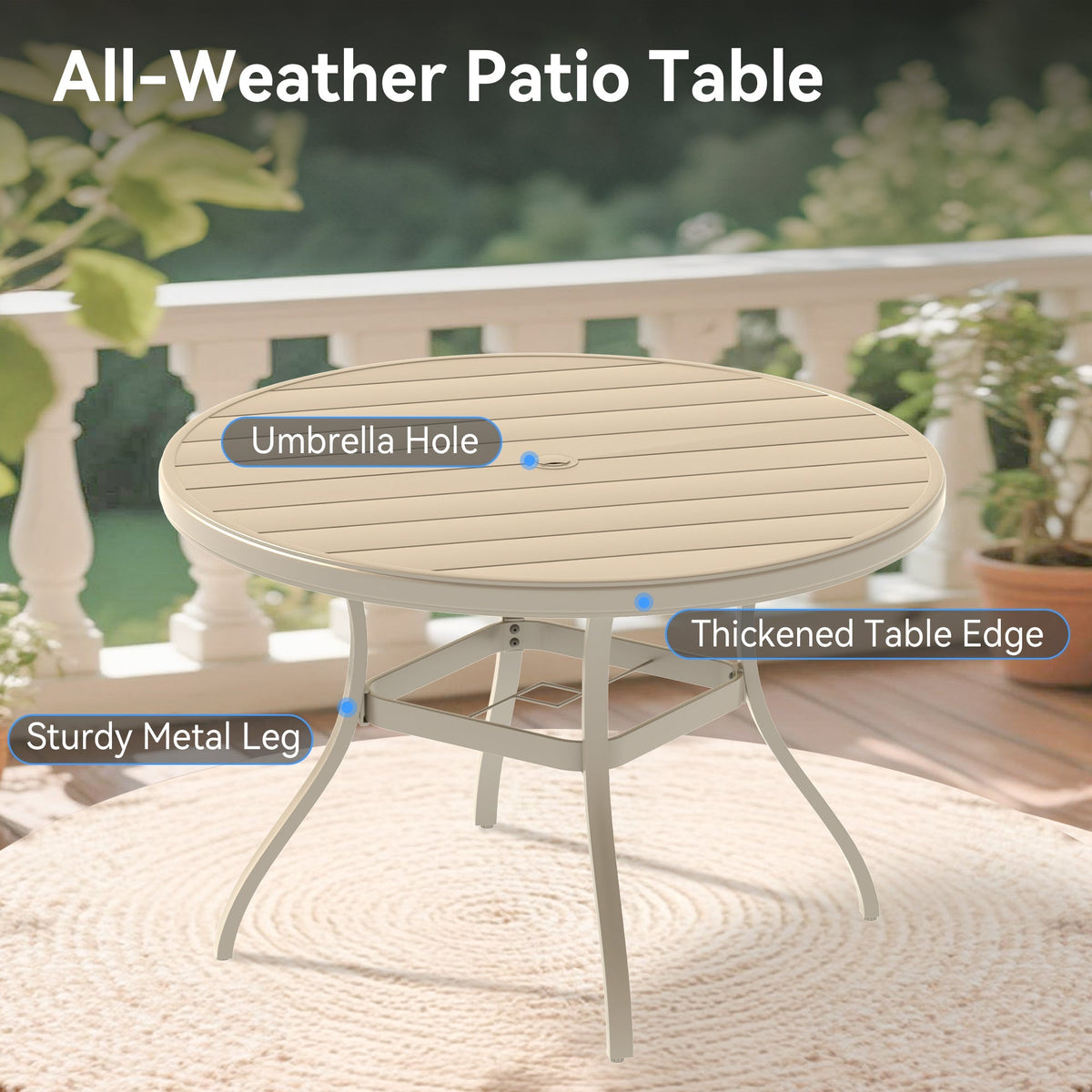Sandstone 7-Piece Metal Patio Dining Set with Waterproof Seats – view 4