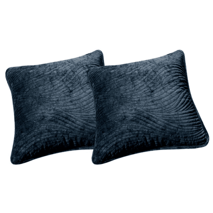 Velvet Dreams Navy Blue Plush Waves Euro Sham and Cushion Covers – view 6