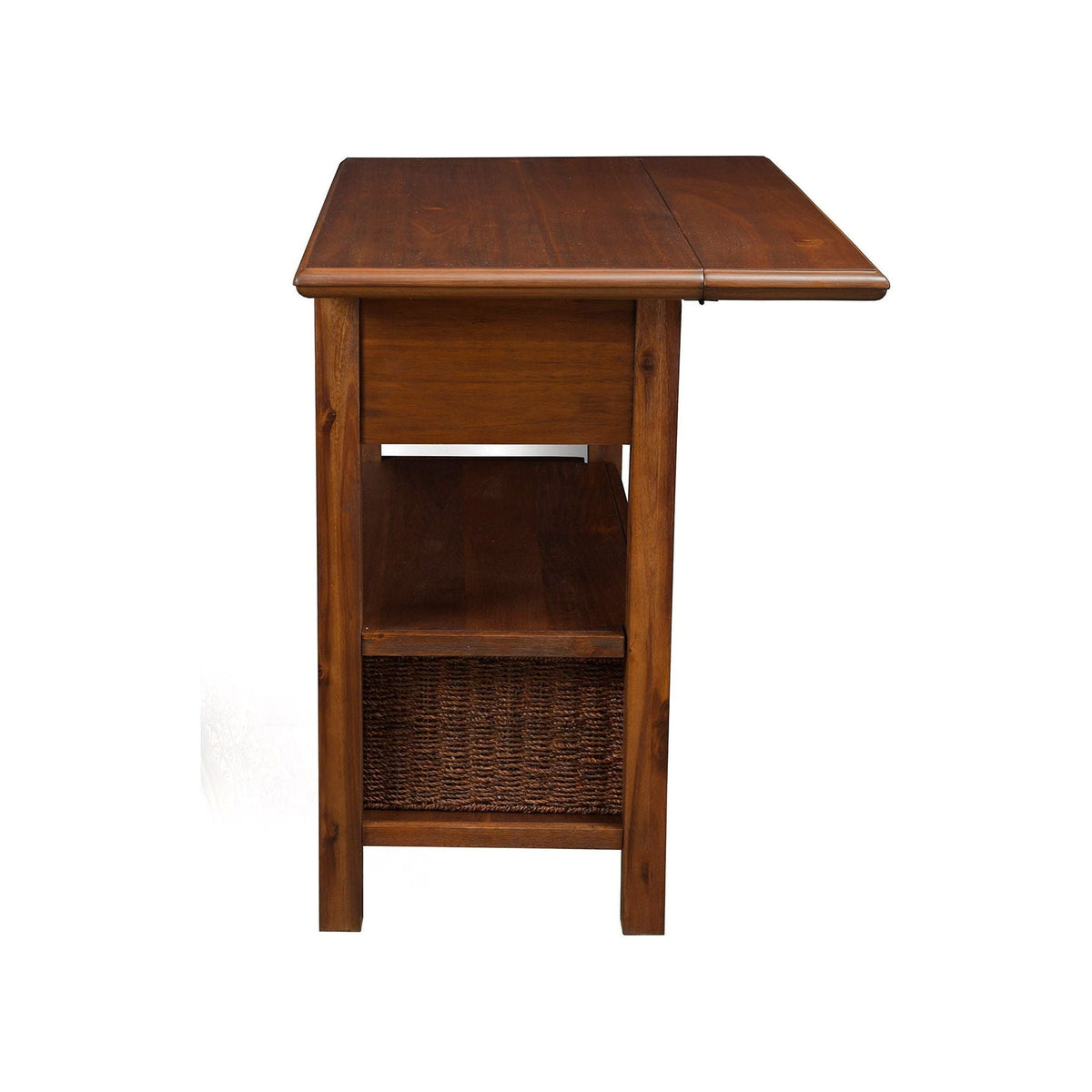 Caldwell Rustic Kitchen Cart with Drop Leaf, Antique Cappuccino – view 7
