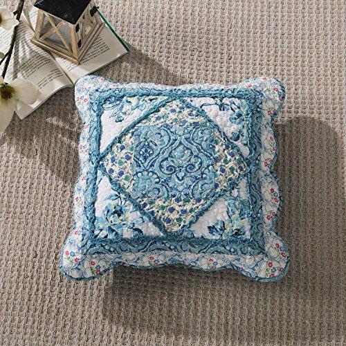 Petal Dance Blue and White Floral Patchwork Euro Sham and Cushion Covers – view 2