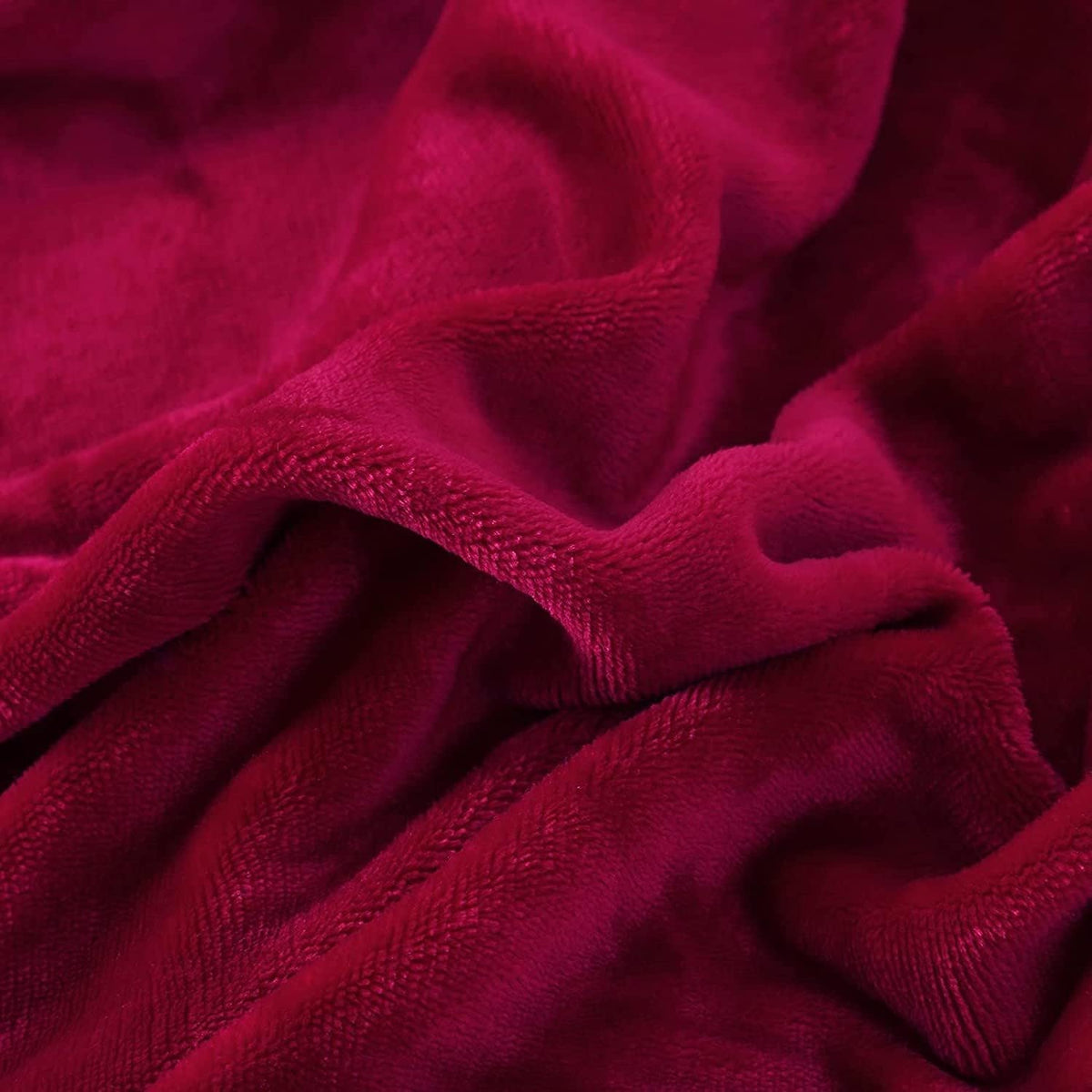 Soft Red Microfleece and Sherpa Throw Blanket – view 3