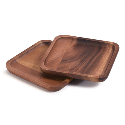 Square Acacia Wood Serving Plates and Display Trays, Set of 2 – view 3