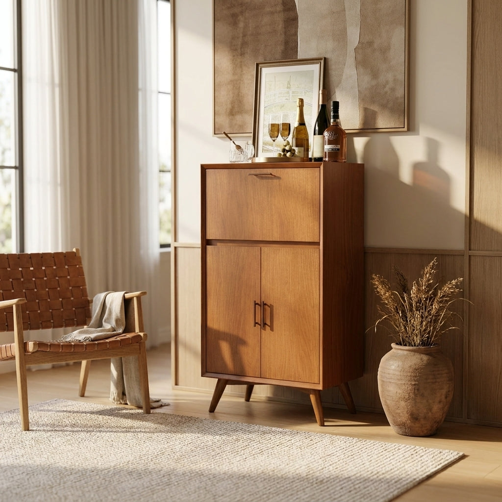 Flynn Large Bar Cabinet, Chestnut