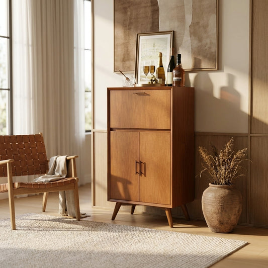 Flynn Large Bar Cabinet, Chestnut