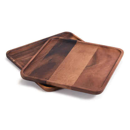 Square Acacia Wood Serving Plates and Display Trays, Set of 2 – view 5