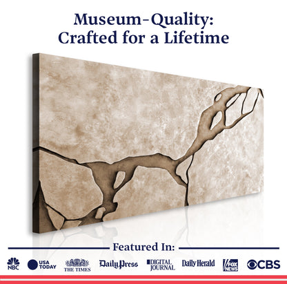 Muddy Abstract Earth Tone Canvas Wall Art, Wide Gallery Wrapped – view 6