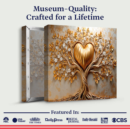 Golden Tree Heart Canvas Wall Art, Premium Gallery Wrapped – view 6