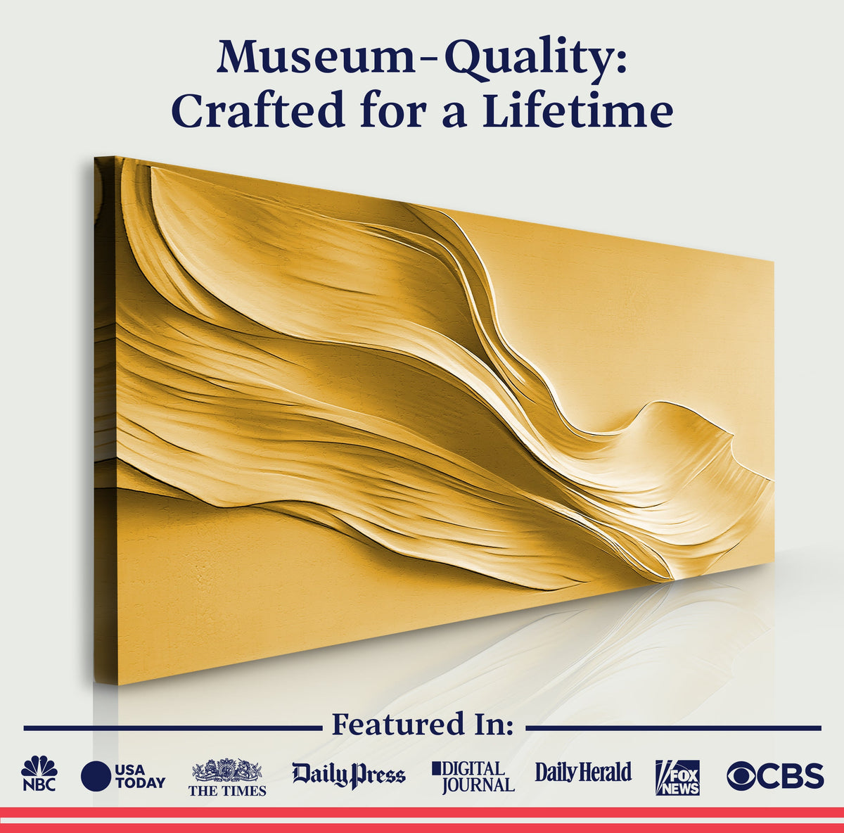 Gold Minimalist Canvas Wall Art II, Wide Gallery Wrapped – view 6