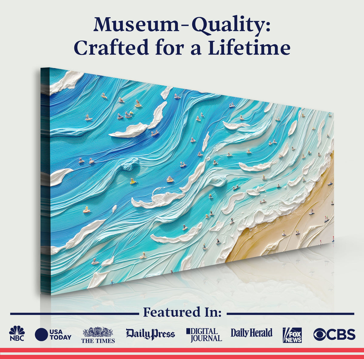 Beach Days Coastal Canvas Wall Art V, Wide Gallery Wrapped Print – view 6
