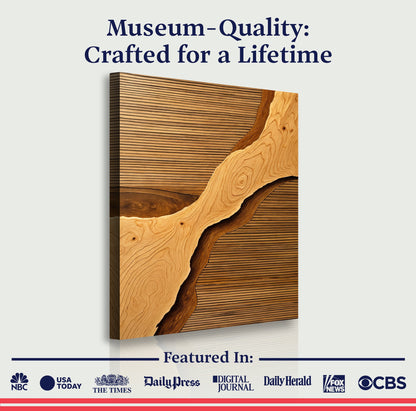 Wood Rift Abstract Canvas Wall Art – Premium Gallery Wrapped Print – view 6