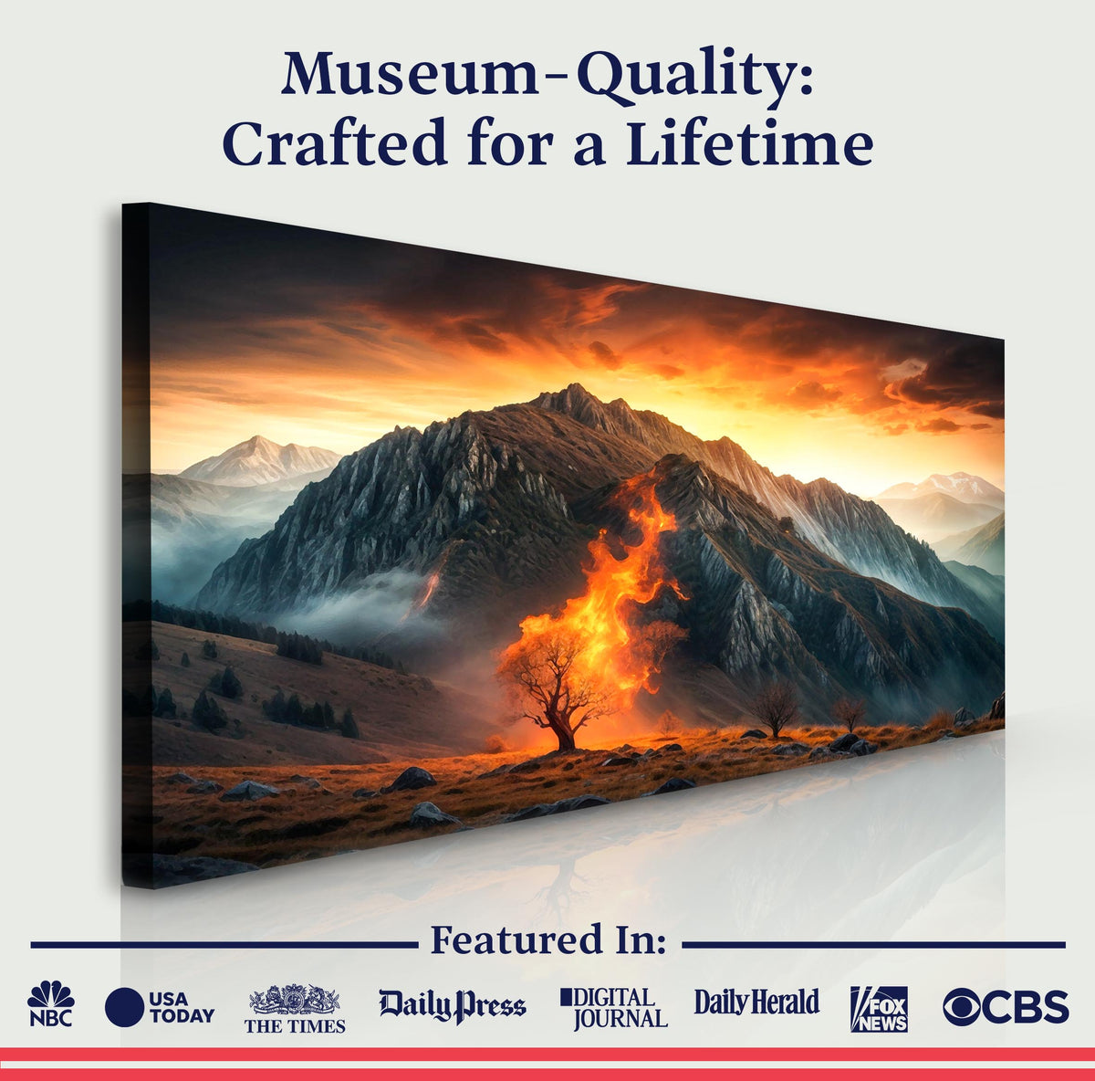 Burning Bush Faith Canvas Wall Art XIII, Wide Gallery Wrapped – view 6