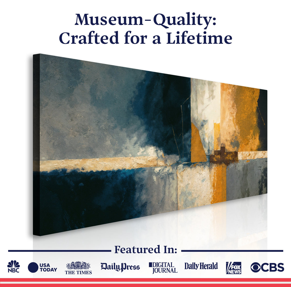 Abstract Geometric Lines Canvas Wall Art, Wide Panoramic Format – view 6