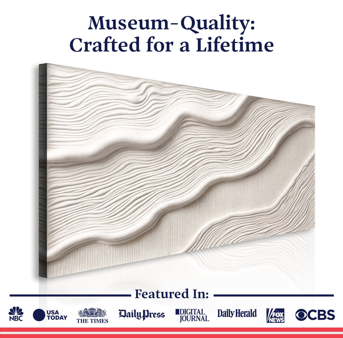 Ivory Abstract Canvas Wall Art II, Wide Gallery Wrapped – view 6