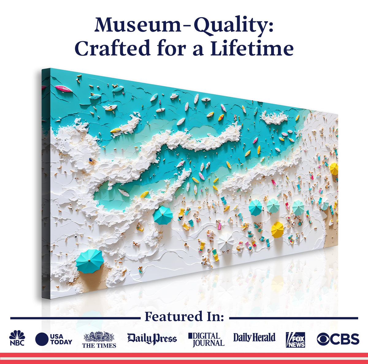 Beach Days Coastal Canvas Wall Art XI, Wide Gallery Wrapped Print – view 6