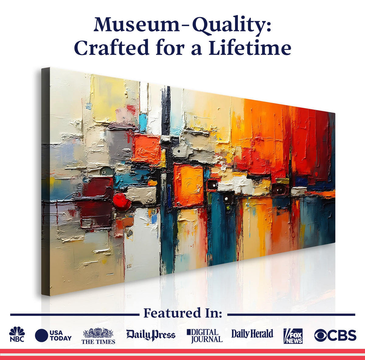Colorful Abstract Canvas Wall Art II, Wide Gallery Wrapped – view 6