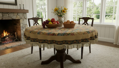 Morning Awakening Colorful Floral Woven Tapestry Tablecloth – view 7