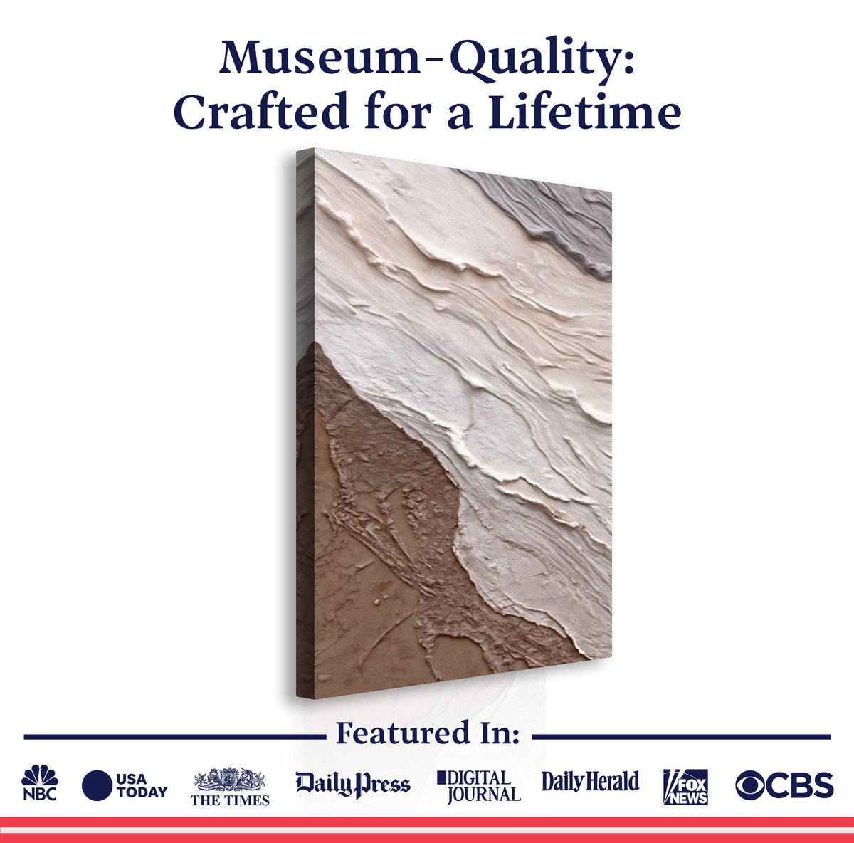 Abstract Earthy Waves Canvas Wall Art, Premium Gallery Wrapped – view 6