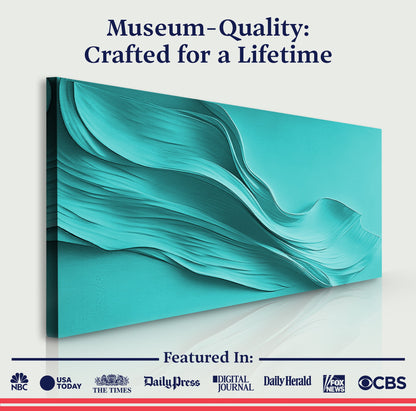 Turquoise Minimalist Canvas Wall Art – Panoramic Gallery Wrapped – view 6