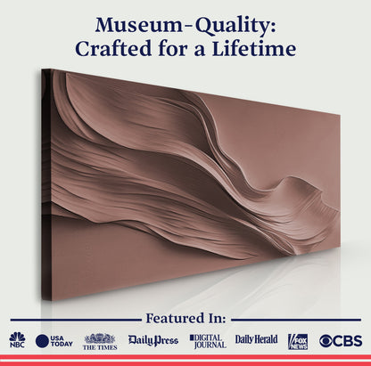 Warm Terracotta Minimalist Canvas Wall Art – Panoramic Gallery Wrap – view 6