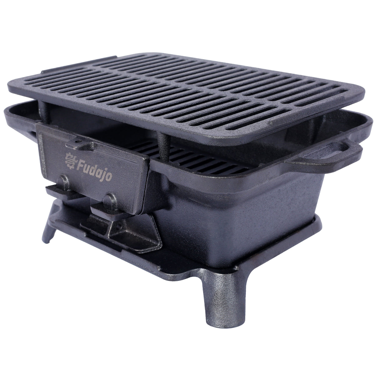 Oval Enameled Cast Iron Charcoal Tabletop Grill – view 2